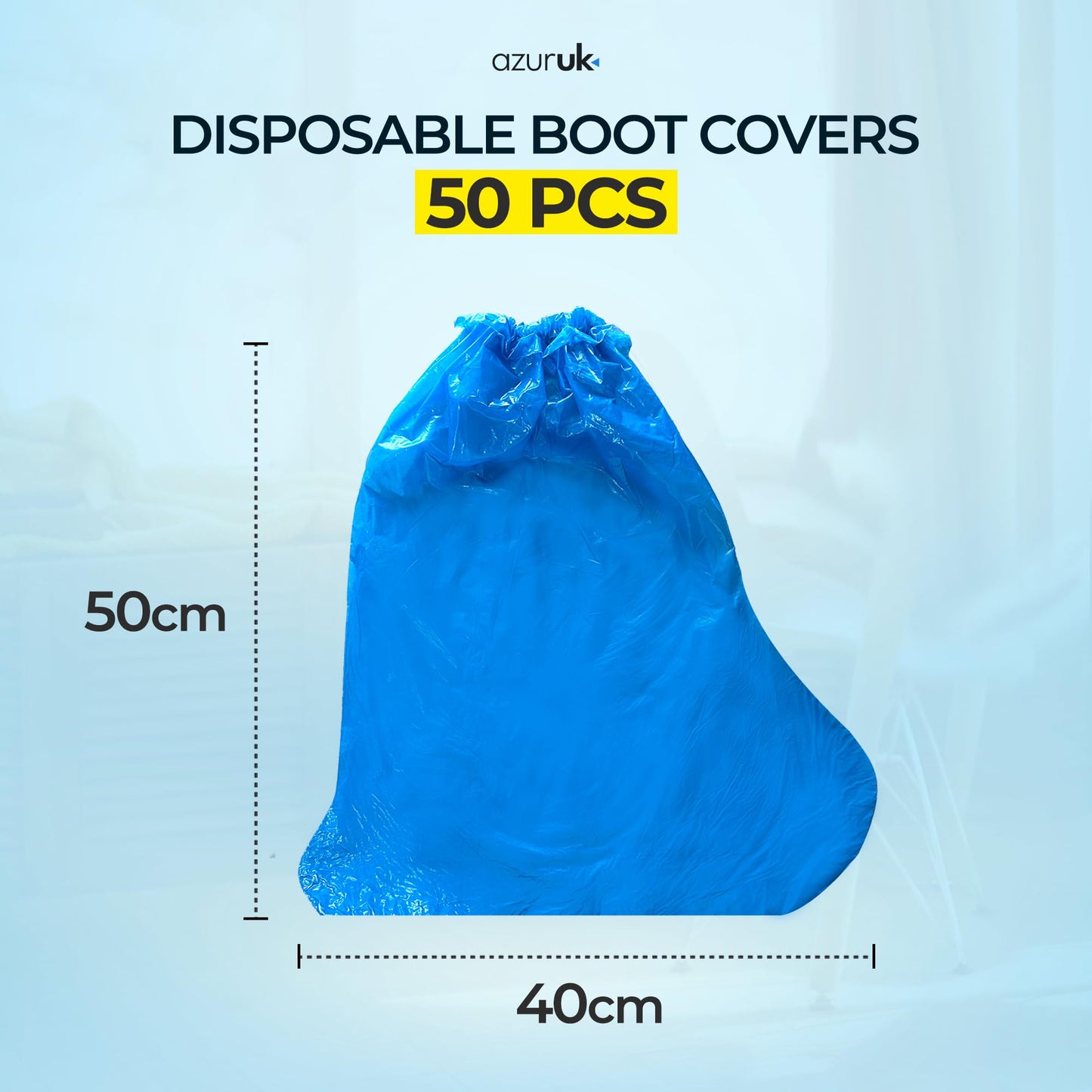Tall Disposable Boot Covers - 50pcs Overshoes, Waterproof, Extra Large, Mud-Proof, Perfect for Outdoors, Gardening, Farming