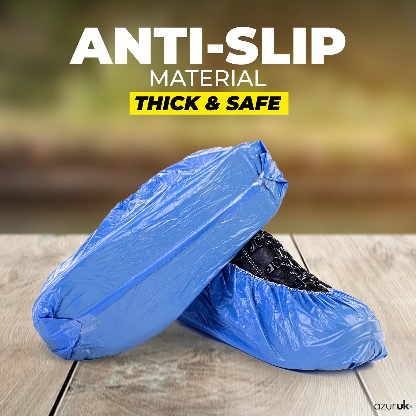 Shoe Covers - 500pcs Disposable Overshoes, 3x Thick, Reusable Shoe Cover, Waterproof Blue Overshoe, Mudproof and Thick (3xThick / 250Pairs)