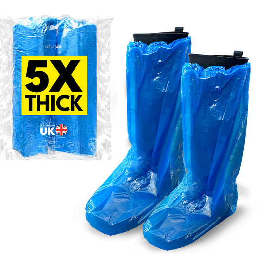 Tall Disposable Boot Covers - 50pcs Overshoes, Waterproof, Extra Large, Mud-Proof, Perfect for Outdoors, Gardening, Farming